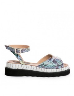 Sandale dama piele fara toc Multicolor Brooklyn - The5thelement.ro