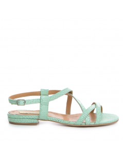 Sandale dama piele fara toc Verde Georgie - The5thelement.ro