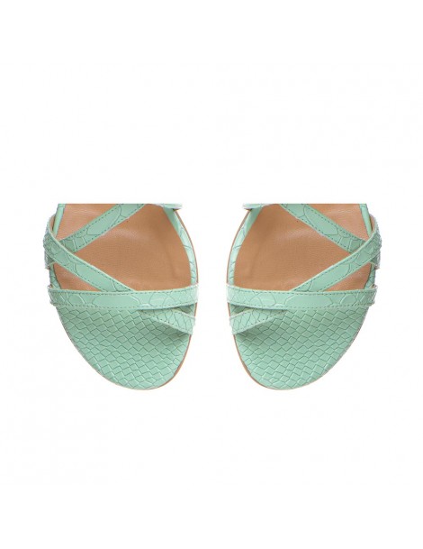 Sandale dama piele fara toc Verde Georgie - The5thelement.ro