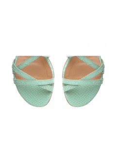 Sandale dama piele fara toc Verde Georgie - The5thelement.ro