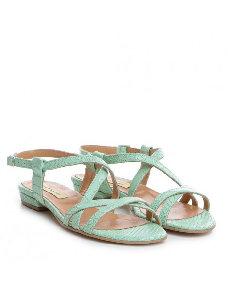 Sandale dama piele fara toc Verde Georgie - The5thelement.ro