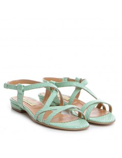 Sandale dama piele fara toc Verde Georgie - The5thelement.ro