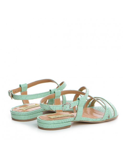 Sandale dama piele fara toc Verde Georgie - The5thelement.ro