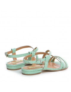 Sandale dama piele fara toc Verde Georgie - The5thelement.ro