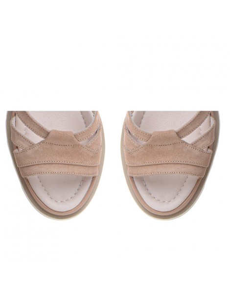 Sandale dama piele fara toc Cappuccino Amy - The5thelement.ro