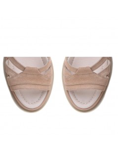 Sandale dama piele fara toc Cappuccino Amy - The5thelement.ro
