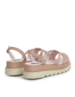 Sandale dama piele fara toc Cappuccino Amy - The5thelement.ro