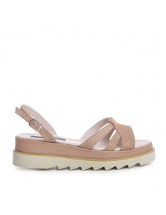 Sandale dama piele fara toc Cappuccino Amy - The5thelement.ro