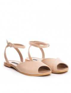 Sandale dama piele fara toc Nude Nomad - The5thelement.ro