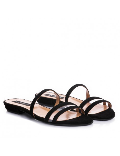 Papuci dama piele naturala Negru Emma - The5thelement.ro