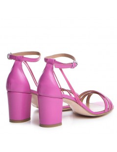 Sandale piele toc gros Roz Rosalina - The5thelement.ro
