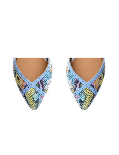 Balerini dama Piele Naturala Bleu Rihanna - The5thelement.ro