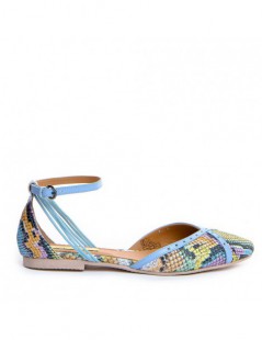 Balerini dama Piele Naturala Bleu Rihanna - The5thelement.ro
