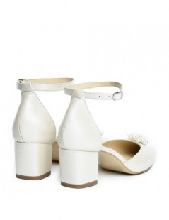 Pantofi mireasa piele naturala Ivoire Fancy Flats - The5thelement.ro