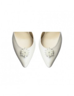 Pantofi mireasa piele naturala Ivoire Fancy Flats - The5thelement.ro