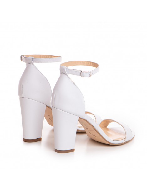 Sandale mireasa piele naturala Alb Simple - The5thelement.ro
