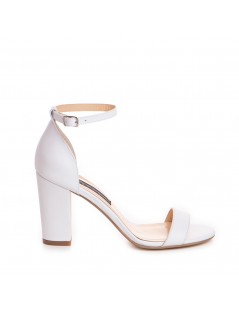 Sandale mireasa piele naturala Alb Simple - The5thelement.ro