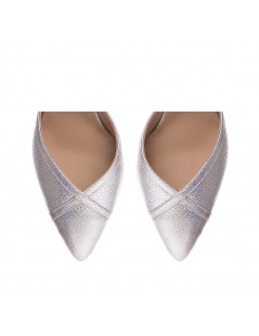 Pantofi mireasa piele naturala Argintiu Vivian - The5thelement.ro