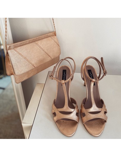 Sandale piele naturala Bej Auriu Rebecca - The5thelement.ro