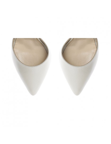 Pantofi mireasa piele naturala Ivoire Urban Block Pumps - The5thelement.ro