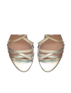 Sandale mireasa piele naturala Auriu Riley - The5thelement.ro