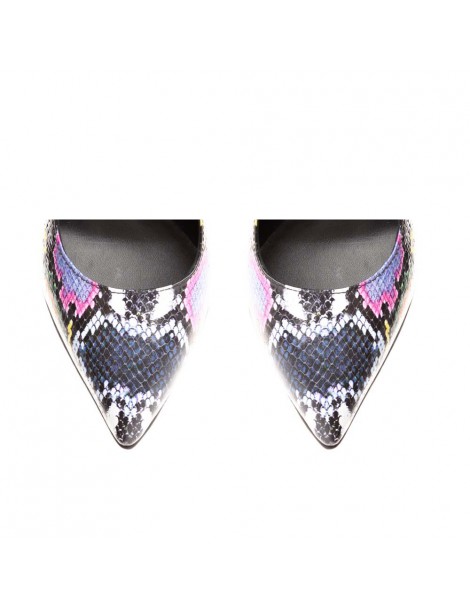 Pantofi cu toc gros piele Multicolor - The5thelement.ro