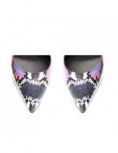 Pantofi cu toc gros piele Multicolor - The5thelement.ro