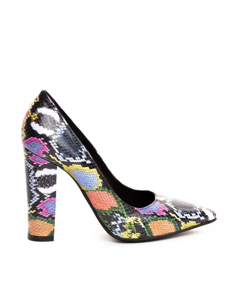 Pantofi cu toc gros piele...