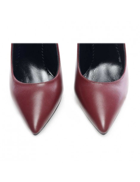 Pantofi stiletto piele naturala Marsala - The5thelement.ro