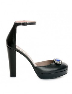 Sandale cu platforma piele naturala The 70's Shoes Negru - The5thelement.ro