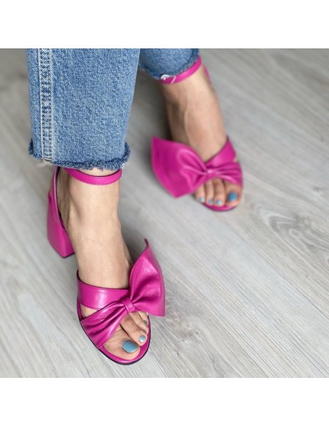 Sandale dama piele naturala Fucsia Paola - The5thelement.ro