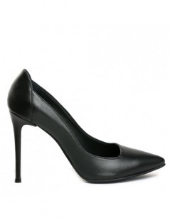 Pantofi stiletto piele naturala Negru Kim - The5thelement.ro