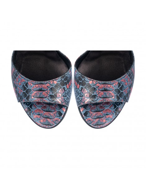 Sandale piele toc gros Quantum Bleumarin - The5thelement.ro
