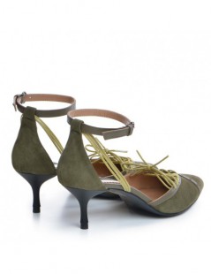 Pantofi stiletto piele naturala Khaki Rihanna - The5thelement.ro
