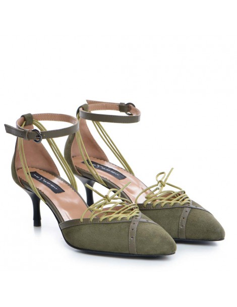 Pantofi stiletto piele naturala Khaki Rihanna - The5thelement.ro