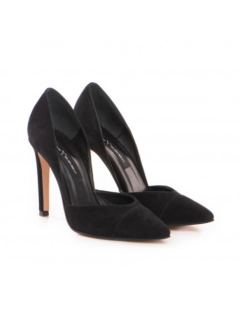 Pantofi stiletto piele naturala Negru V - The5thelement.ro