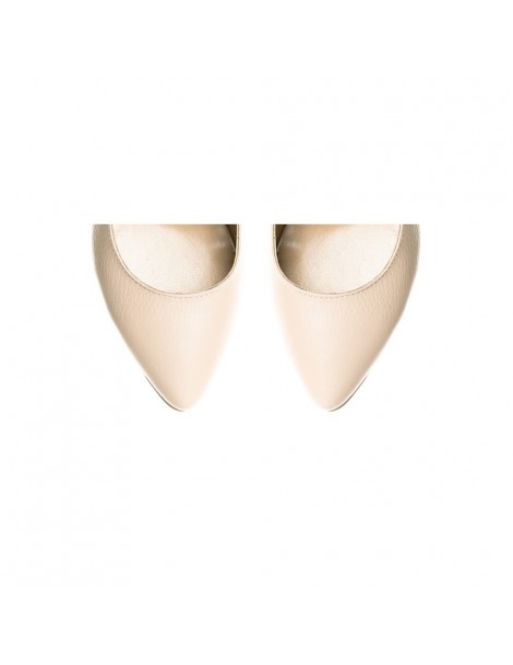 Pantofi cu toc gros piele Nude Block - The5thelement.ro