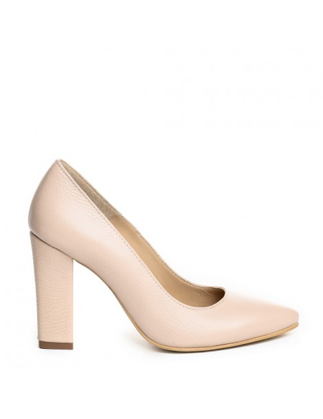 Pantofi cu toc gros piele...