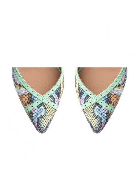 Pantofi cu toc gros piele Model sarpe Block Rihanna - The5thelement.ro