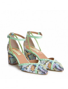 Pantofi cu toc gros piele Model sarpe Block Rihanna - The5thelement.ro