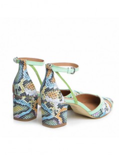 Pantofi cu toc gros piele Model sarpe Block Rihanna - The5thelement.ro