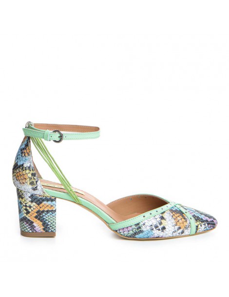 Pantofi cu toc gros piele...