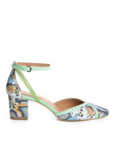 Pantofi cu toc gros piele Model sarpe Block Rihanna - The5thelement.ro