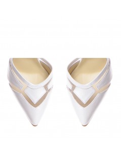 Pantofi mireasa piele naturala Alb Sofia - The5thelement.ro