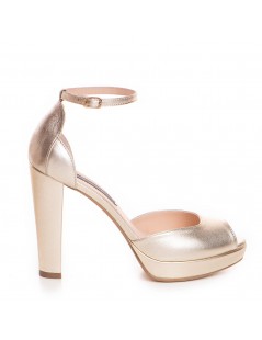 Sandale mireasa piele naturala Lady Like Auriu - The5thelement.ro