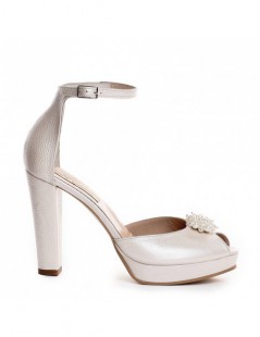 Sandale mireasa piele naturala The 70's Ivoire Pearls - The5thelement.ro