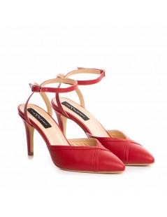 Pantofi stiletto piele naturala Rosu Vivian - The5thelement.ro