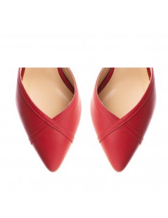 Pantofi stiletto piele naturala Rosu Vivian - The5thelement.ro
