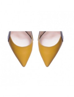 Pantofi stiletto piele naturala Galben Transparent - The5thelement.ro