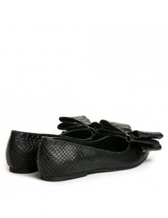 Balerini dama Piele Naturala Negru Bow - The5thelement.ro